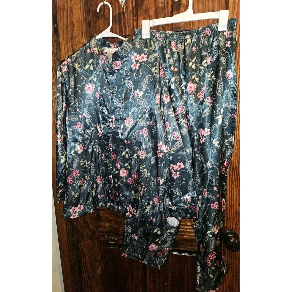 Vintage Amanda Stewart NWT Japanese Inspired Pajama Set Floral Petite Large PL